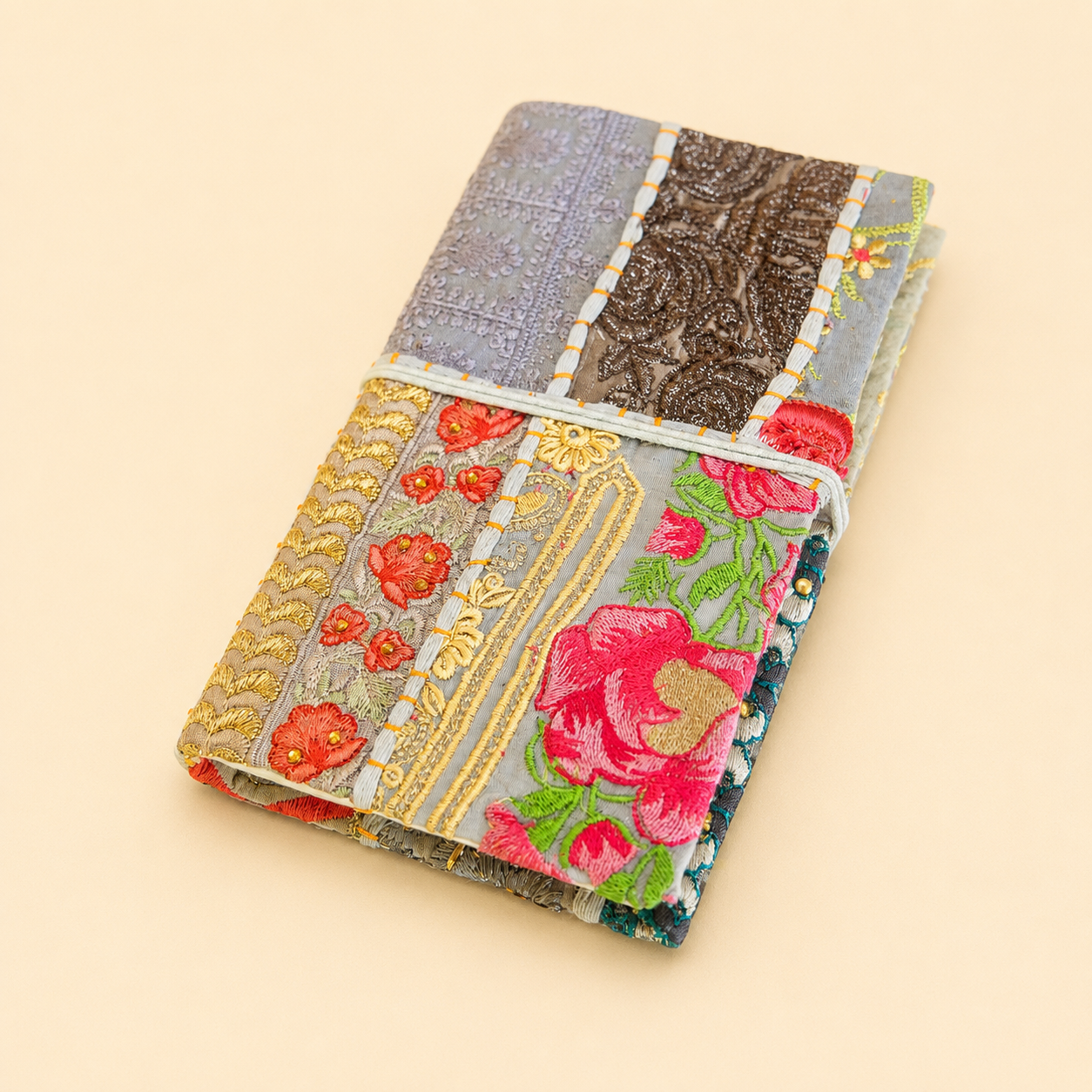 Heirloom Harmony Patchwork Journal- Smoky Blue