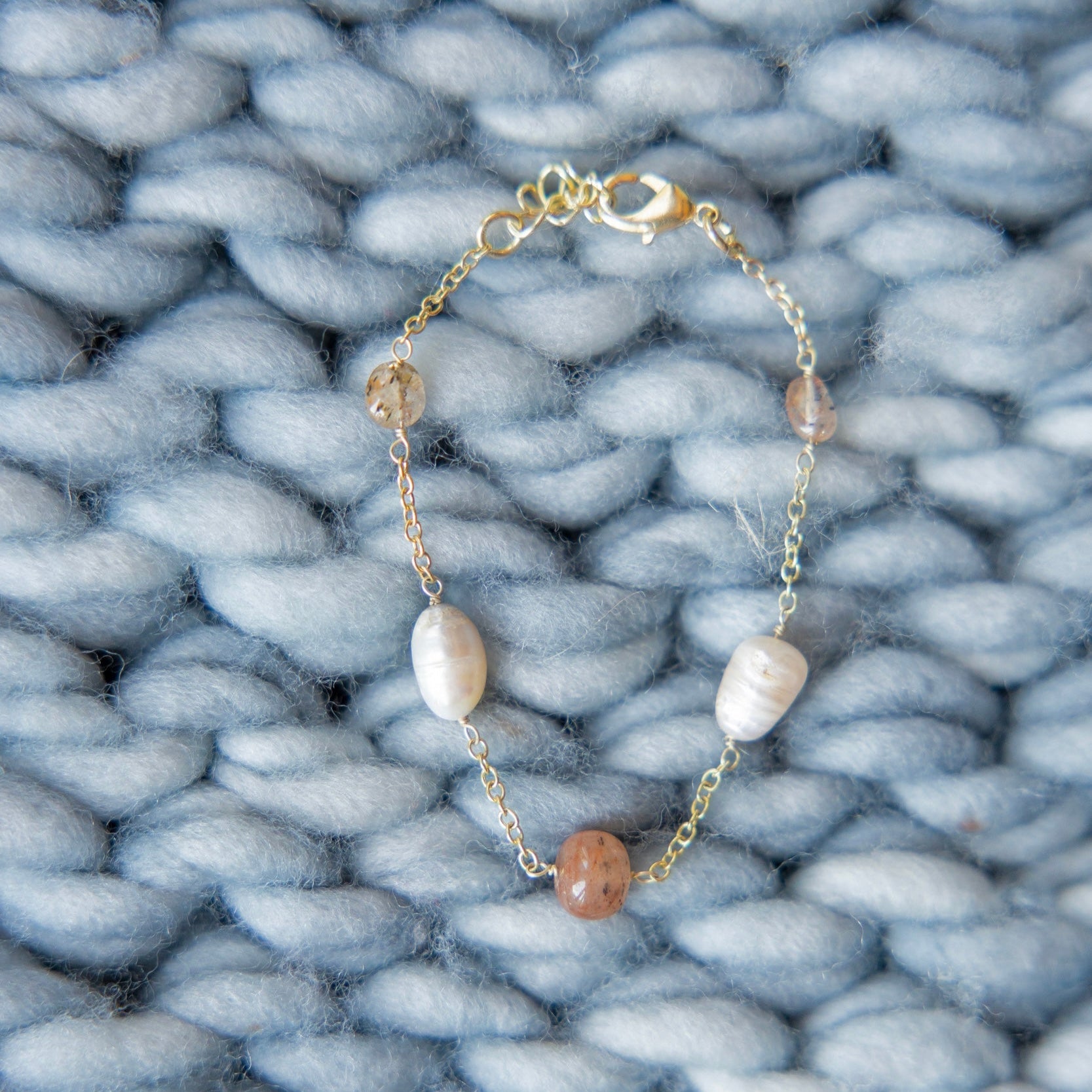Sandstone & Pearl Bracelet