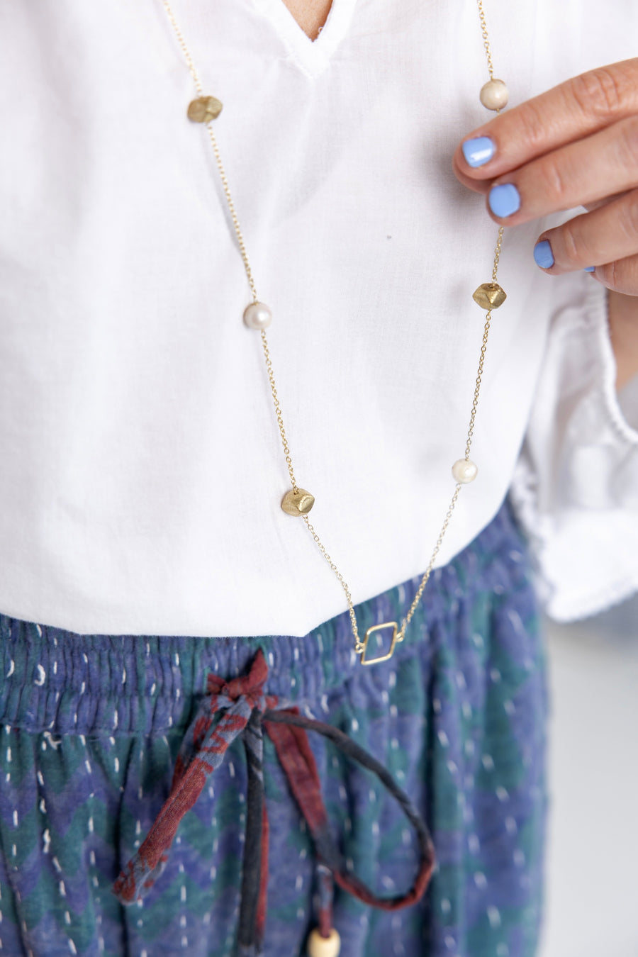 Indigo Wide Leg Kantha Pant