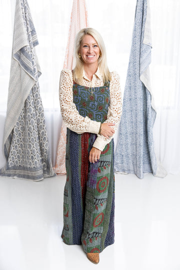 Gathered Threads Kantha Overalls