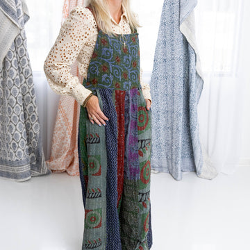 Gathered Threads Kantha Overalls