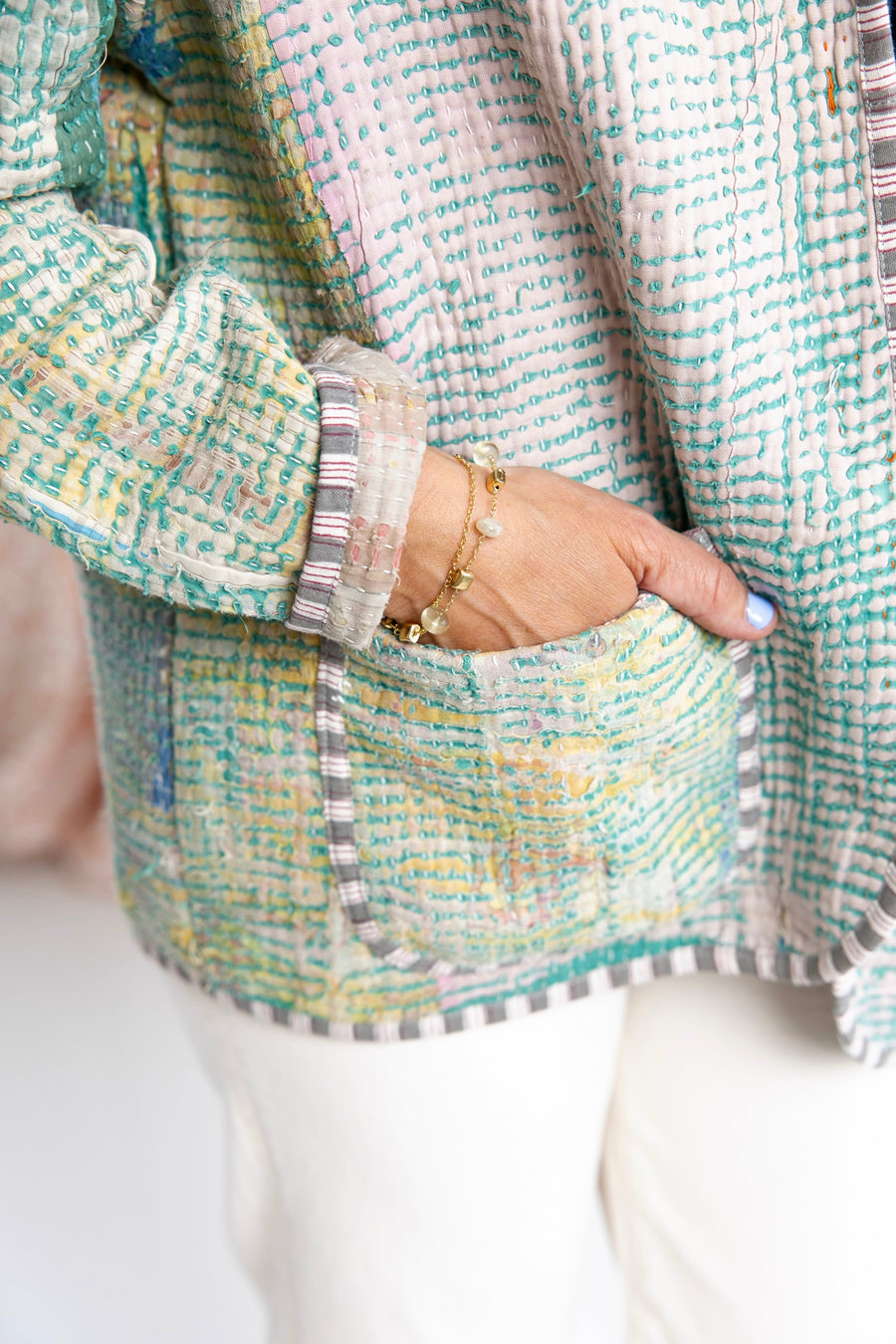 Antique Pathways Reversible Kantha Jacket
