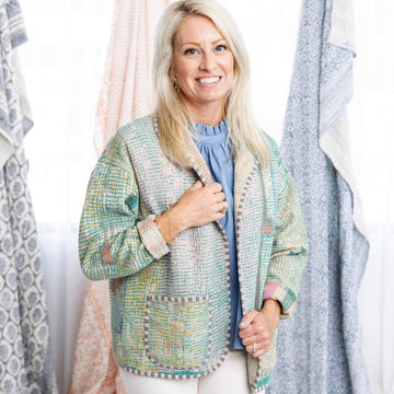 Antique Pathways Reversible Kantha Jacket