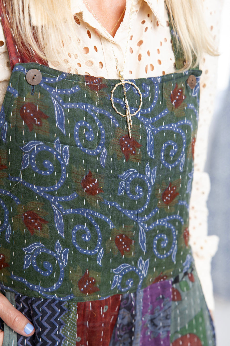 Gathered Threads Kantha Overalls
