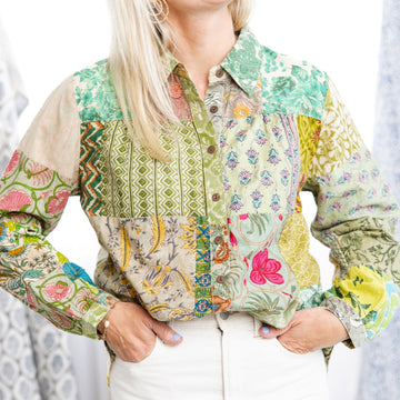 Green Meadows Patchwork Blouse