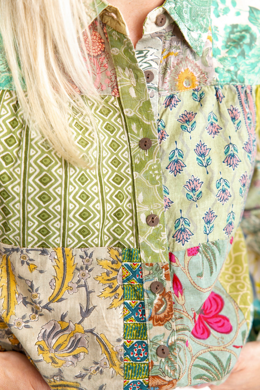 Green Meadows Patchwork Blouse