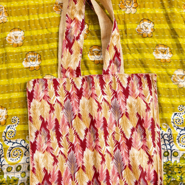 Everyday Tote- Burgandy Pompas