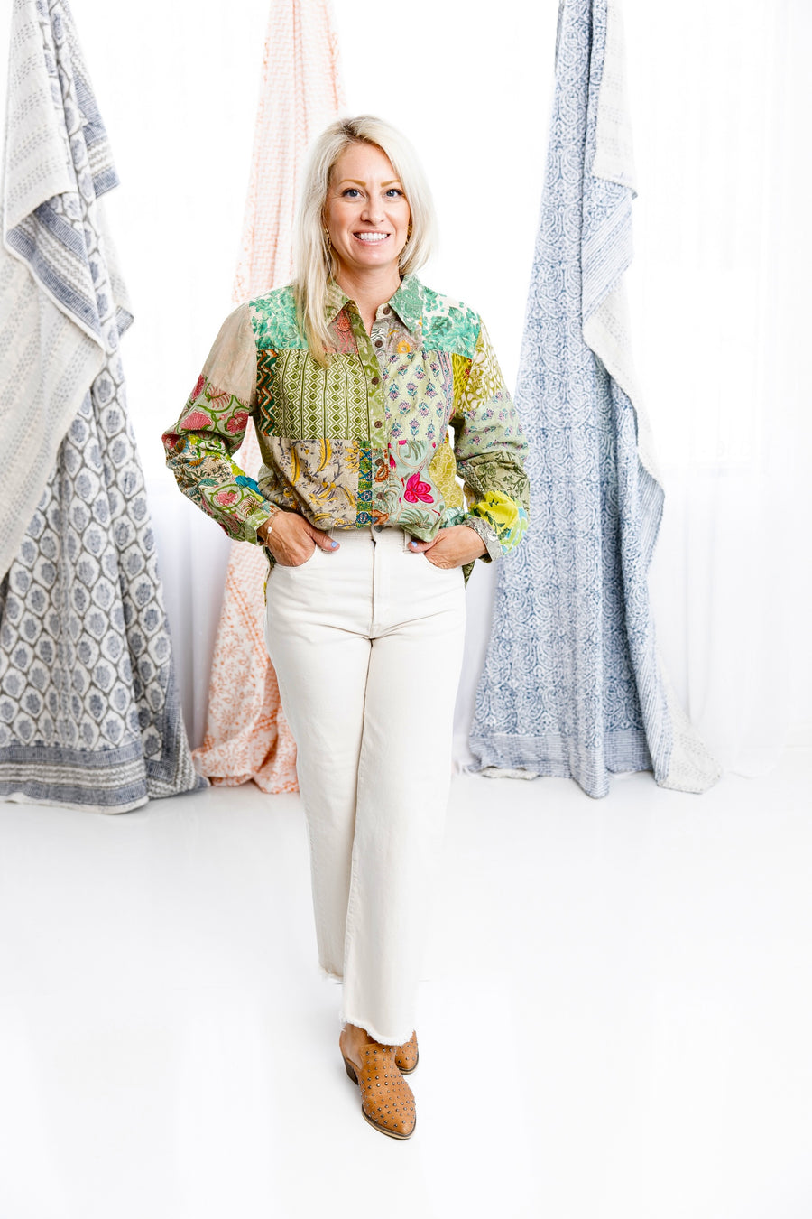 Green Meadows Patchwork Blouse