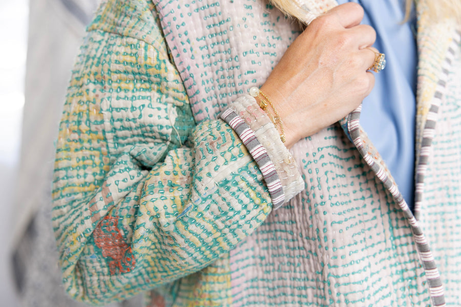 Antique Pathways Reversible Kantha Jacket