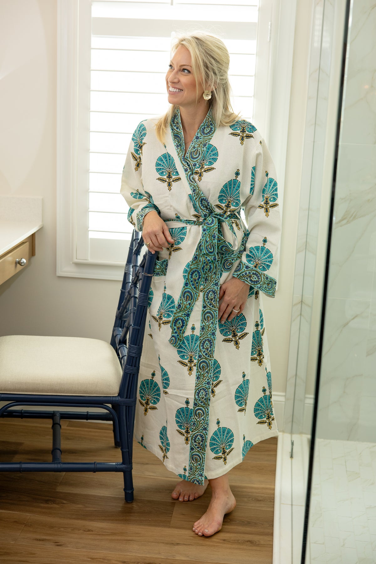 Turquoise Breeze Waffle Robe