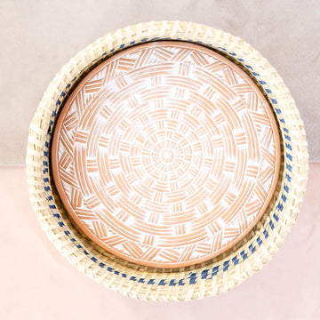 Round Weave Blue Bread Warmer