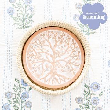 Round Birds In A Tree Bread Warmer Basket