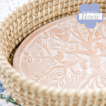 Oval Birds In A Tree Bread Warmer Basket