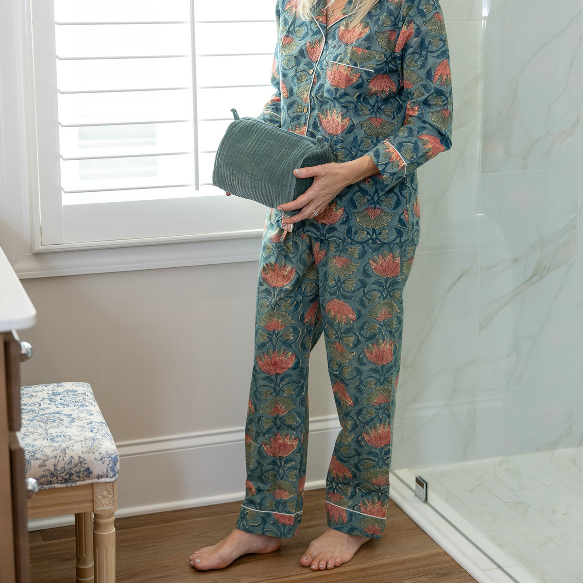 Coastal Lotus Pajama Set-Pants