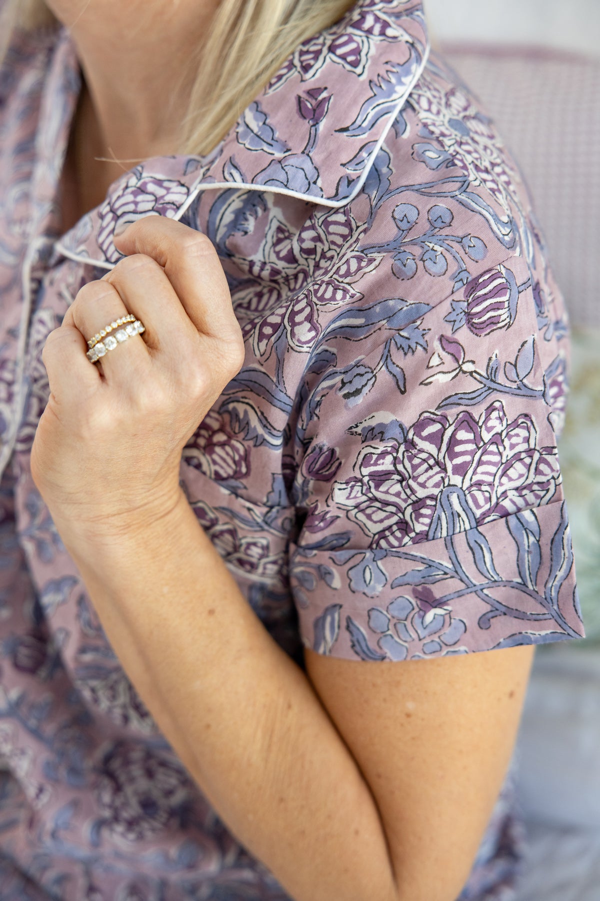 Lilac Garden Pajama Set- Shorts