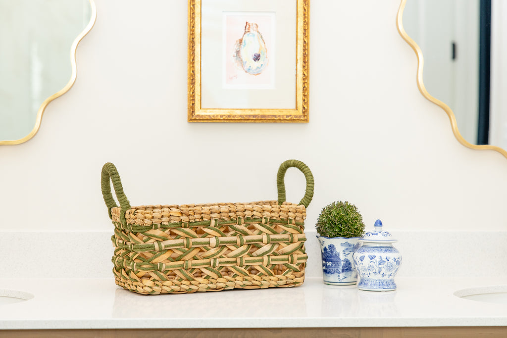 Evergreen Handwoven Storage Basket-Small
