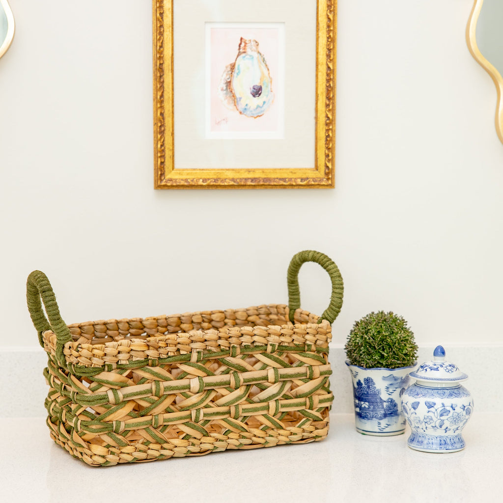 Evergreen Handwoven Storage Basket-Small