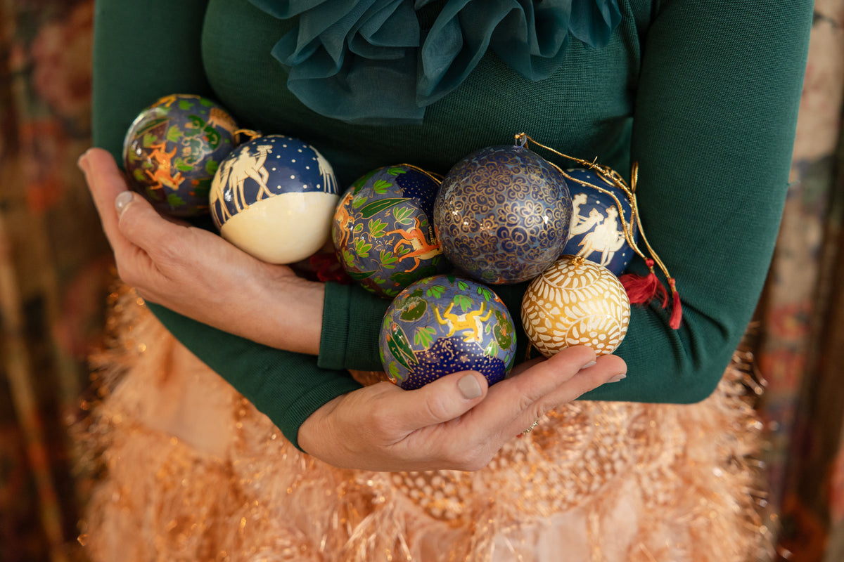 Blue and Gold Christmas Ornament