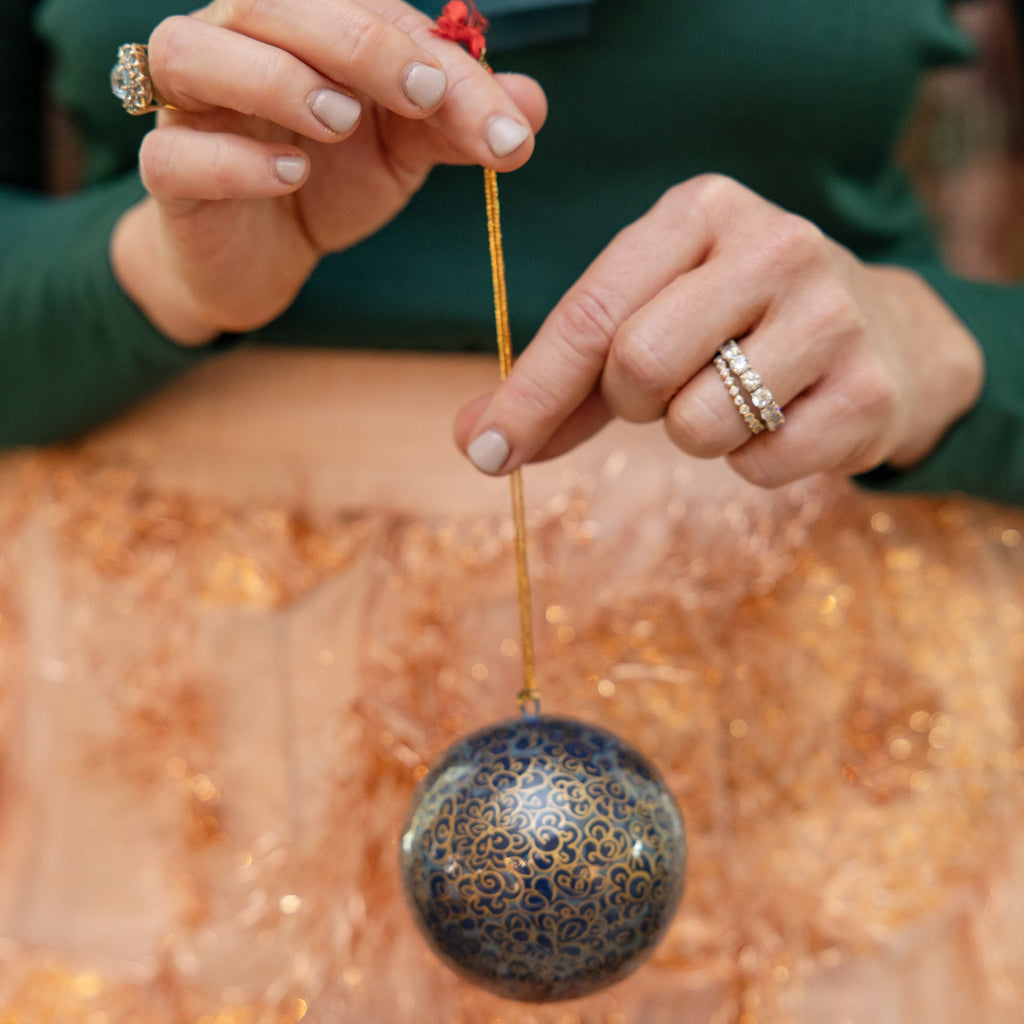 Blue and Gold Christmas Ornament