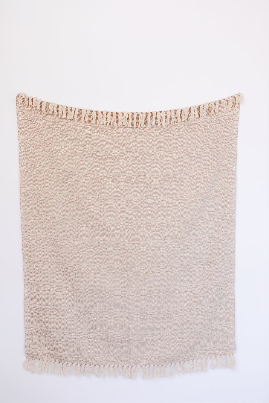 Taupe Hand Loomed Cotton Throw