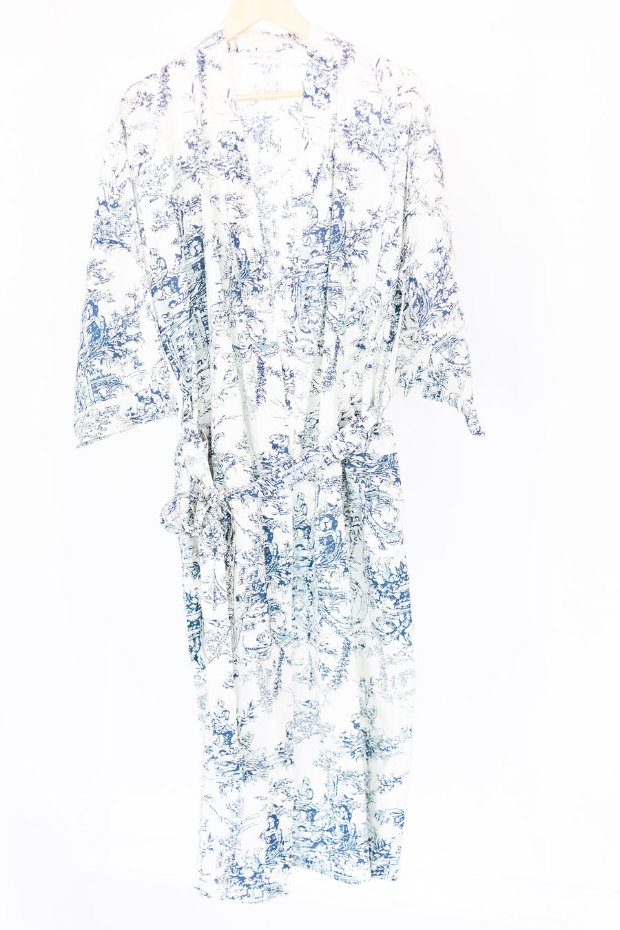 Floral Print Cotton Robe-Full Length