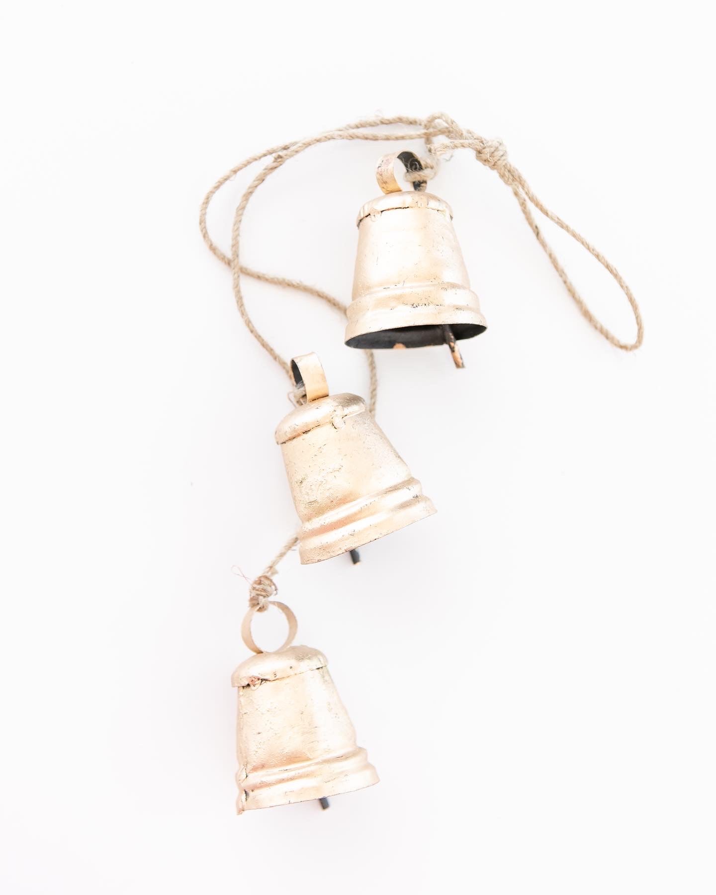 Three Cone Brass Hanging Bells