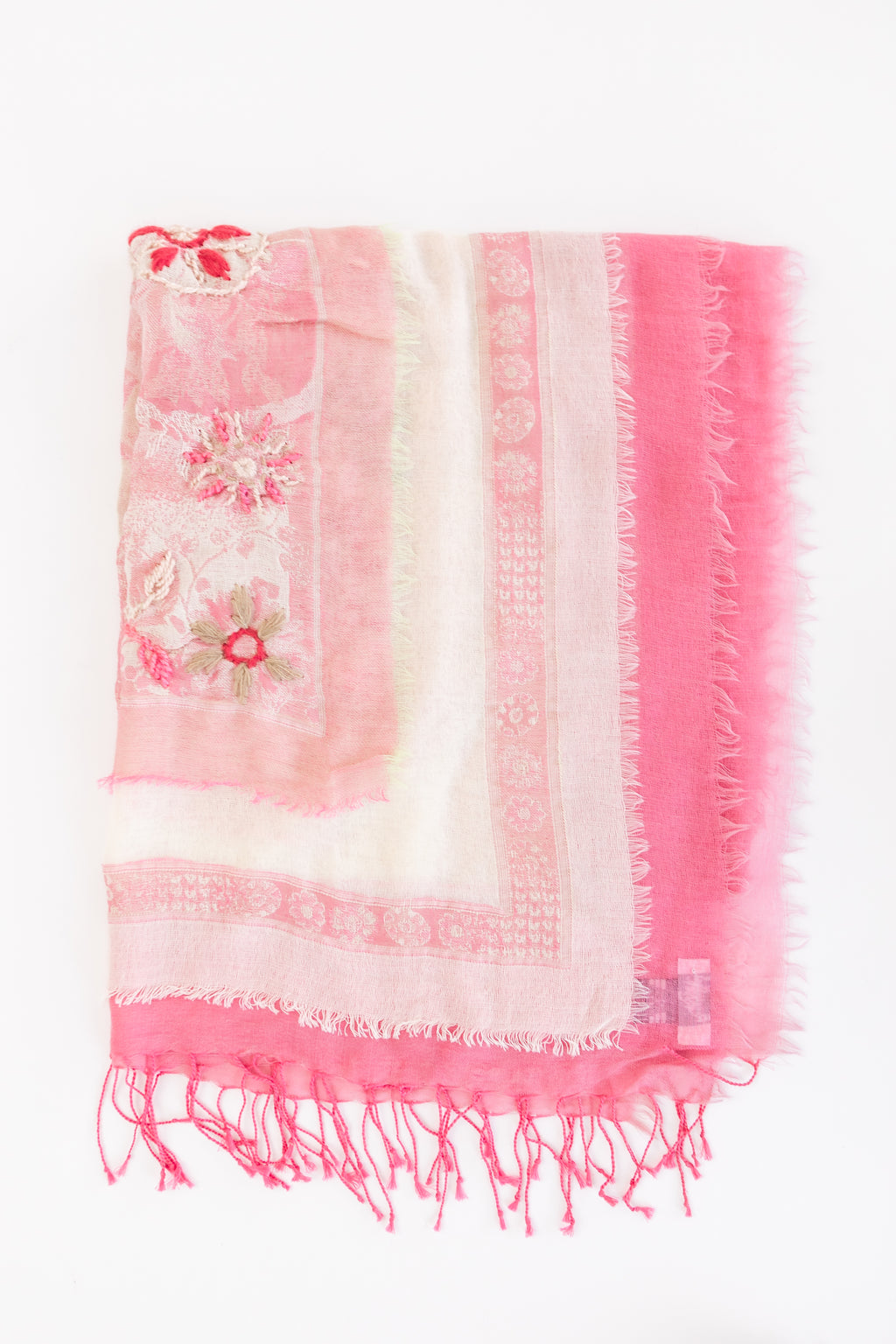 Layered Wool Embroidered Wrap